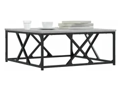 Mesa de centro madera contrachapada gris Sonoma 70x70x30 cm