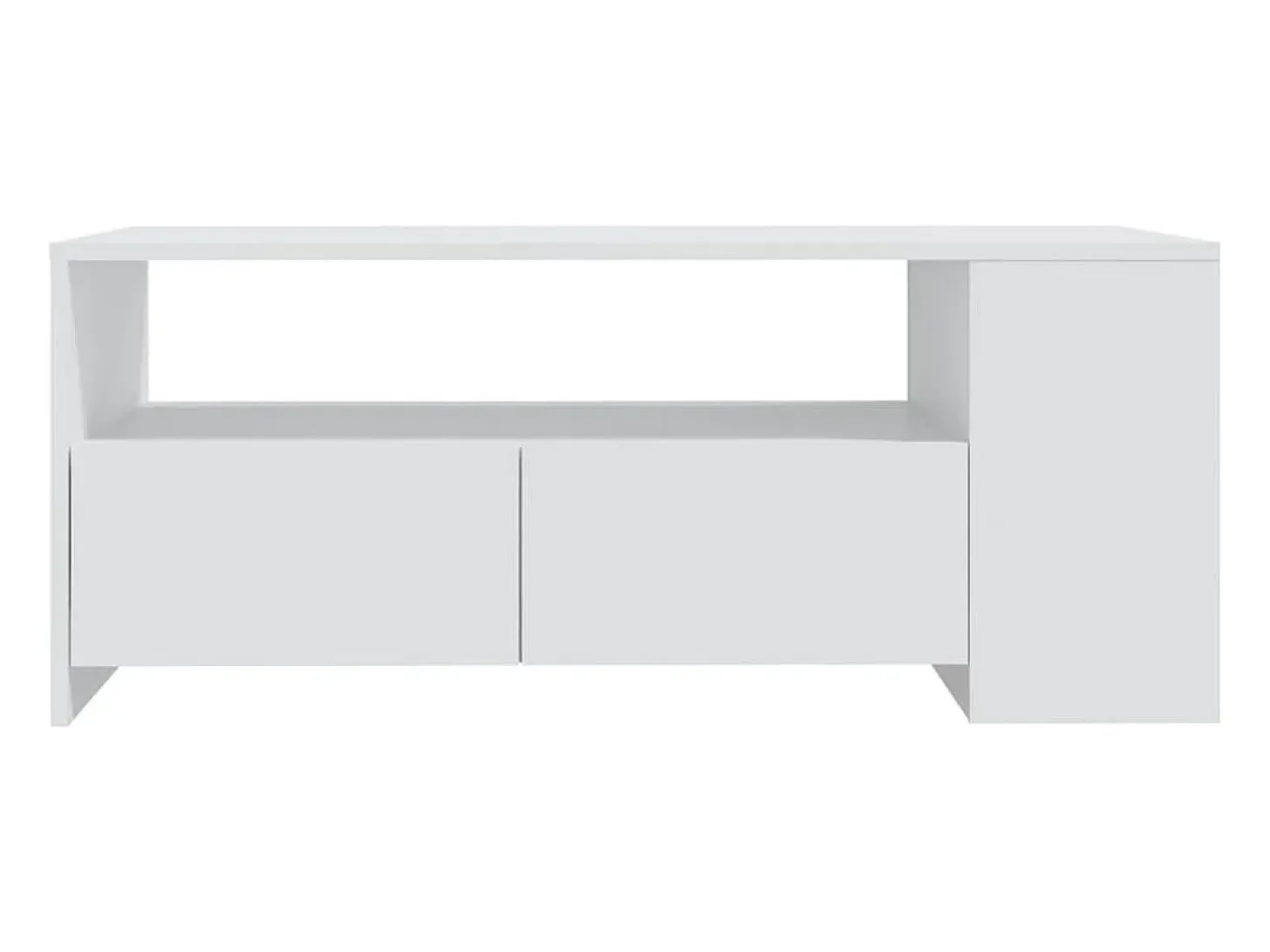 Mesa de centro madera contrachapada blanco 102x55x42 cm