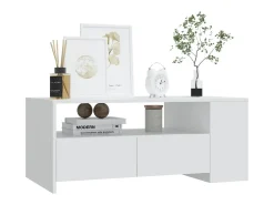 Mesa de centro madera contrachapada blanco 102x55x42 cm