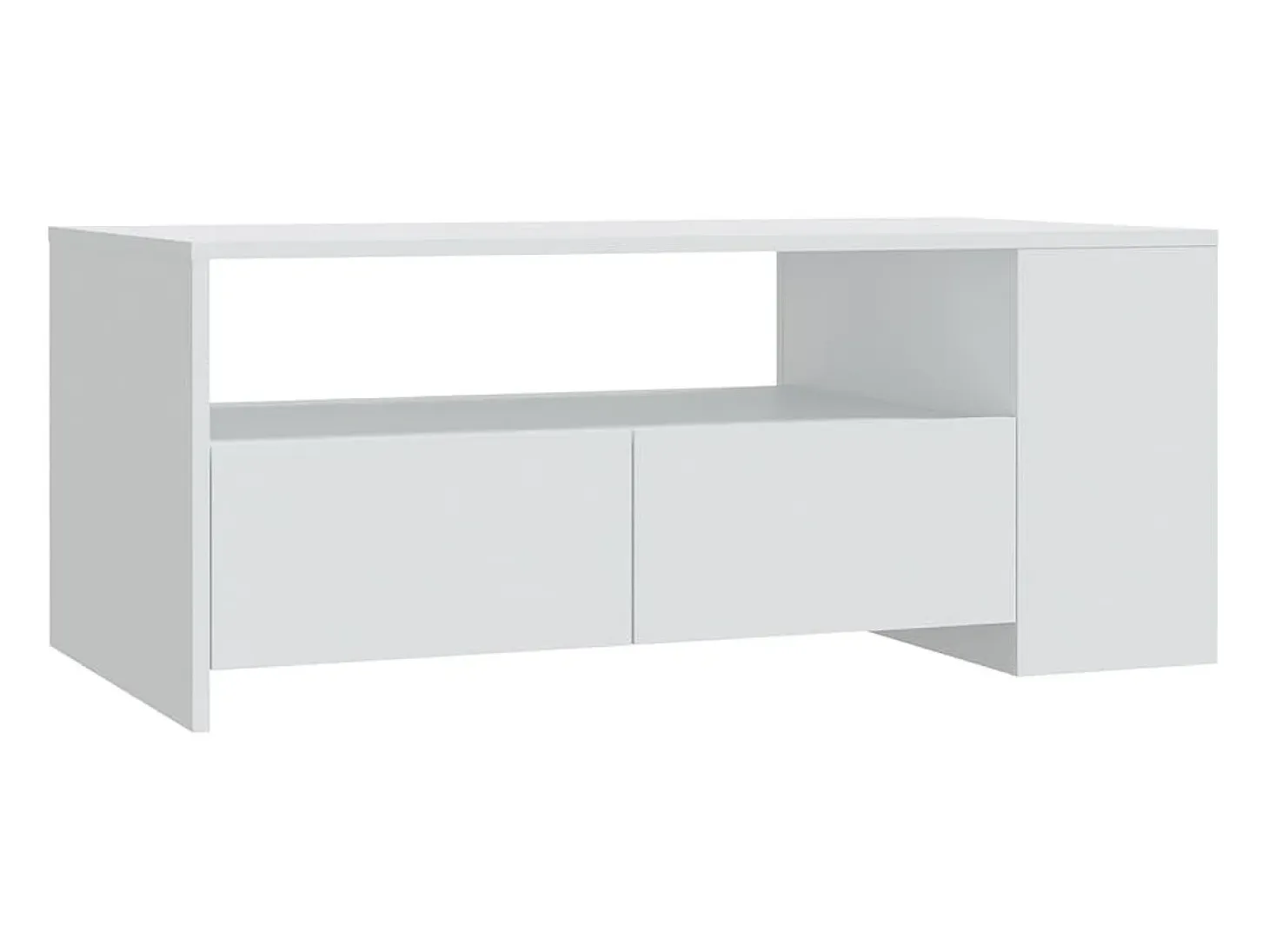 Mesa de centro madera contrachapada blanco 102x55x42 cm