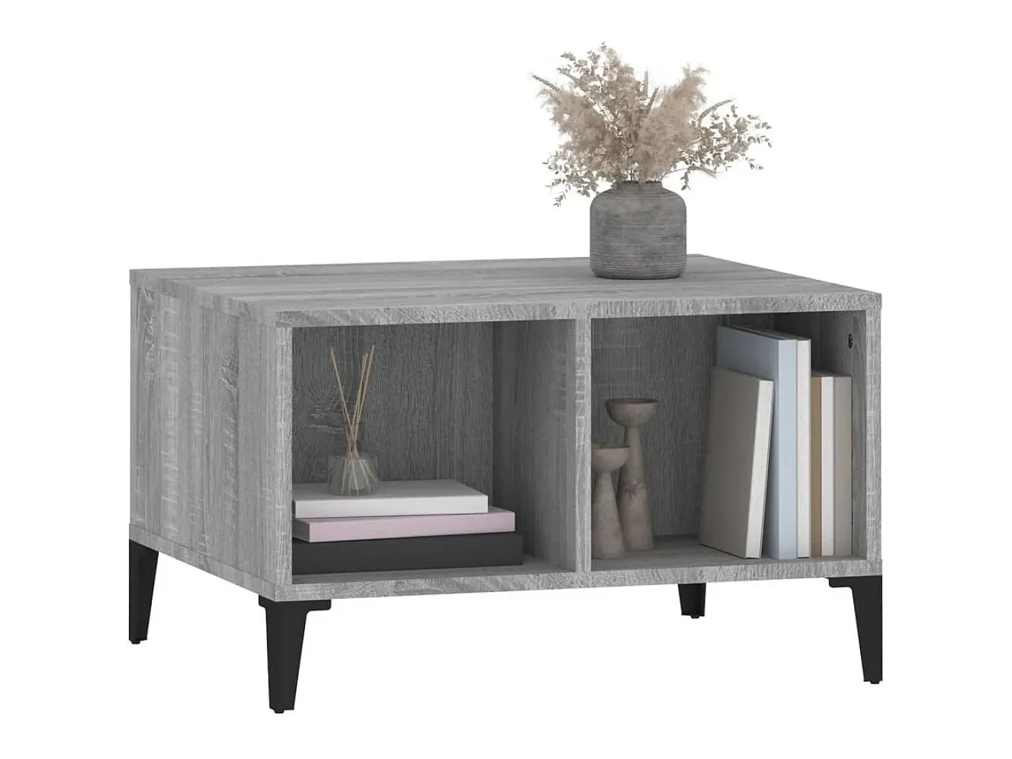 Mesa de centro madera contrachapada gris Sonoma 60x50x36,5 cm