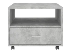 Mesa de centro madera contrachapada gris hormigón 55x55x40 cm