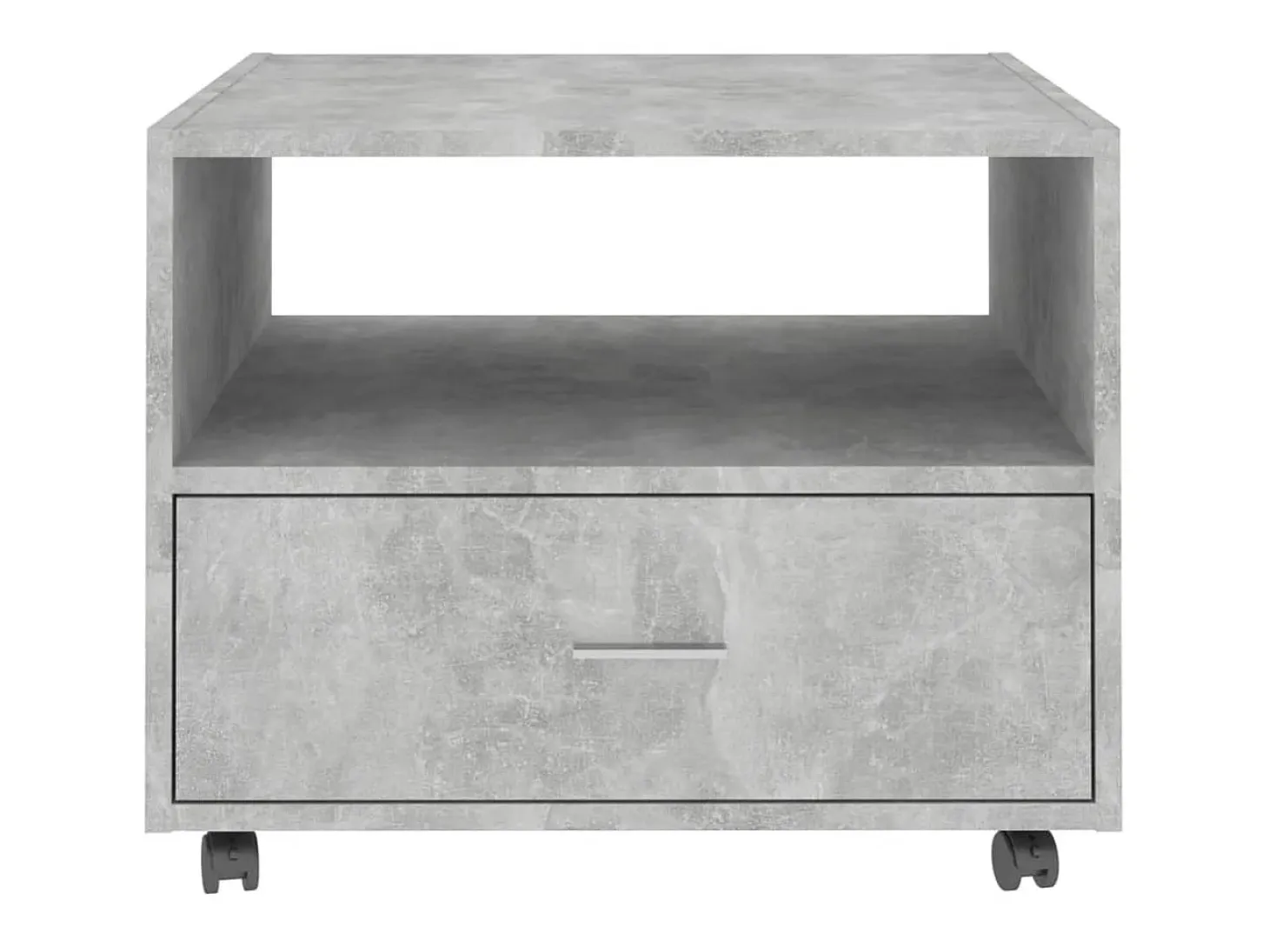 Mesa de centro madera contrachapada gris hormigón 55x55x40 cm