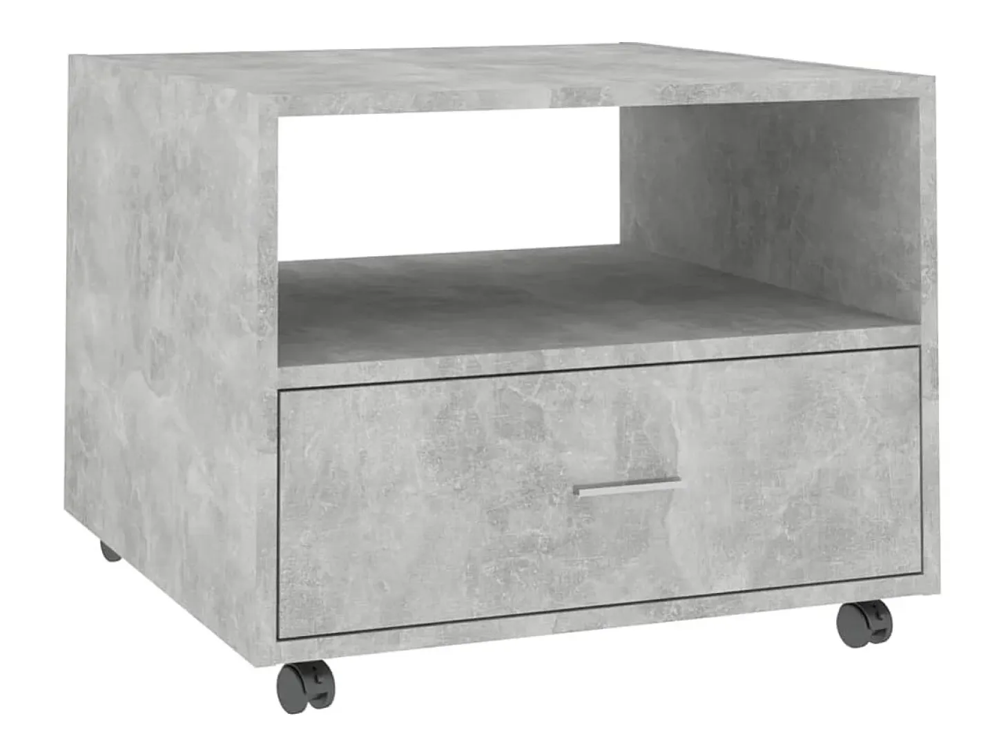 Mesa de centro madera contrachapada gris hormigón 55x55x40 cm