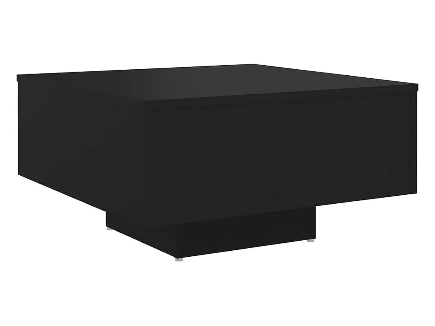 Mesa de centro madera contrachapada negro 60x60x31,5 cm