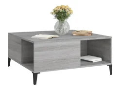 Mesa de centro madera contrachapada gris Sonoma 80x80x36,5 cm