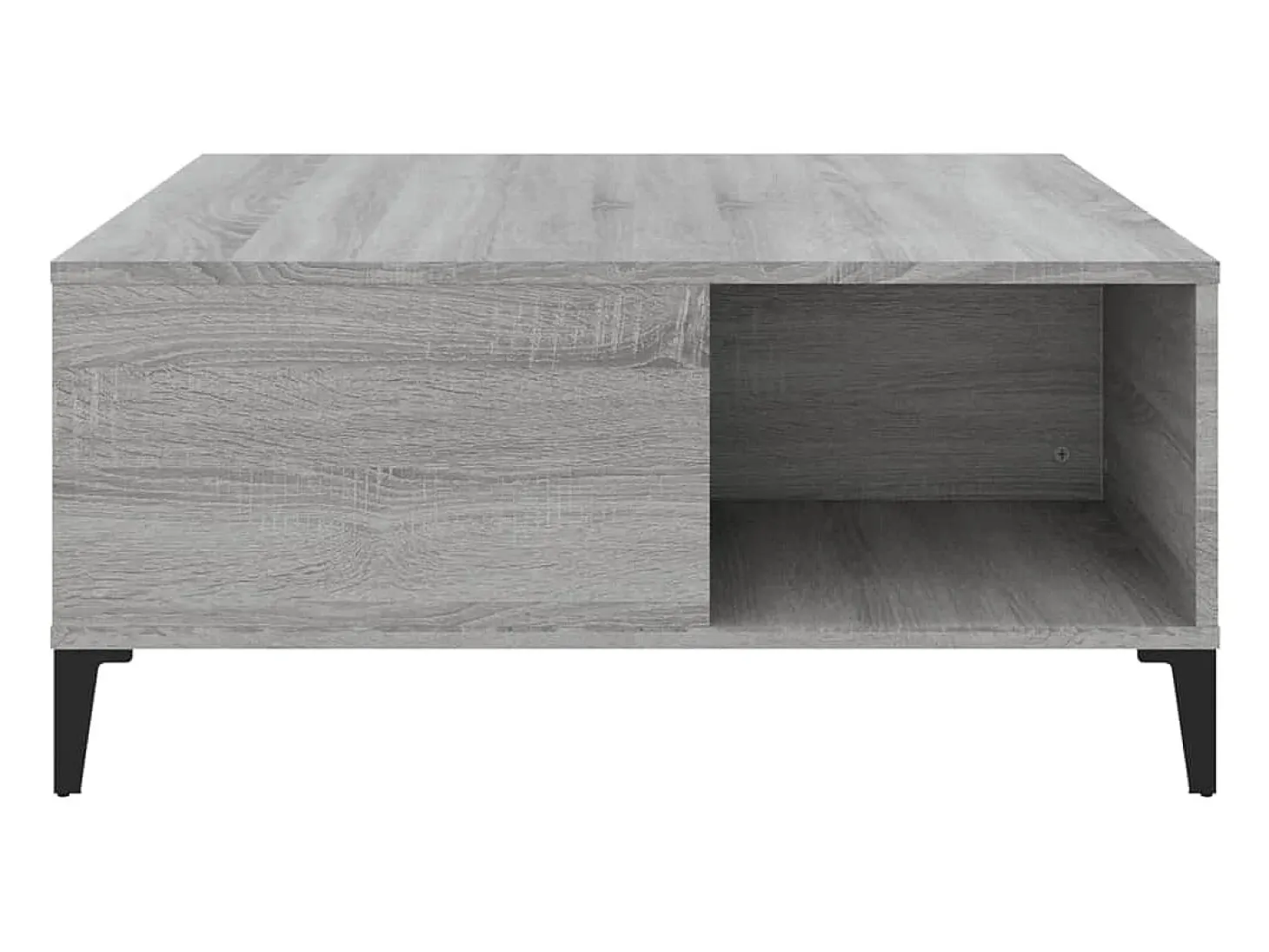 Mesa de centro madera contrachapada gris Sonoma 80x80x36,5 cm