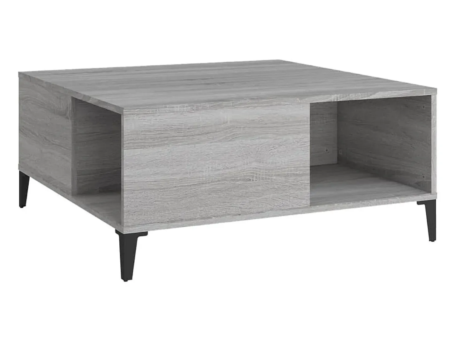 Mesa de centro madera contrachapada gris Sonoma 80x80x36,5 cm