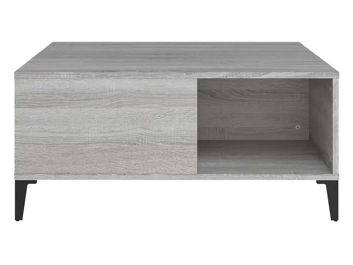 Mesa de centro madera contrachapada gris Sonoma 80x80x36,5 cm