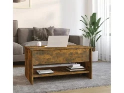 Mesa de centro madera contrachapada roble ahumado 80x50x40 cm
