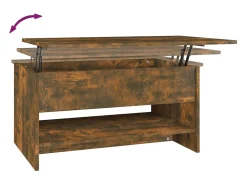 Mesa de centro madera contrachapada roble ahumado 80x50x40 cm
