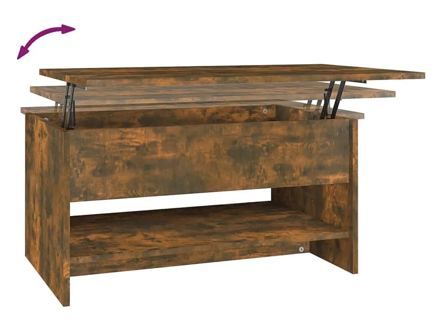 Mesa de centro madera contrachapada roble ahumado 80x50x40 cm