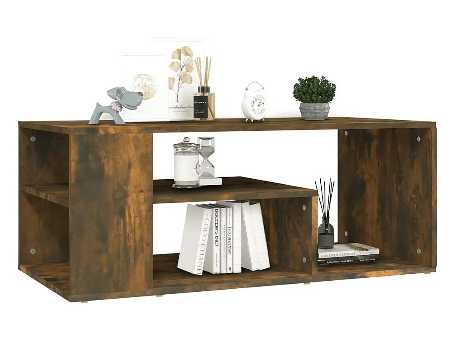 Mesa de centro madera contrachapada roble ahumado 100x50x40 cm
