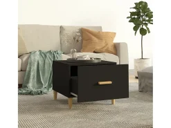 Mesa de centro madera contrachapada negro 50x50x40 cm