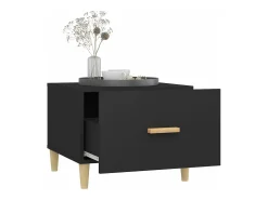Mesa de centro madera contrachapada negro 50x50x40 cm