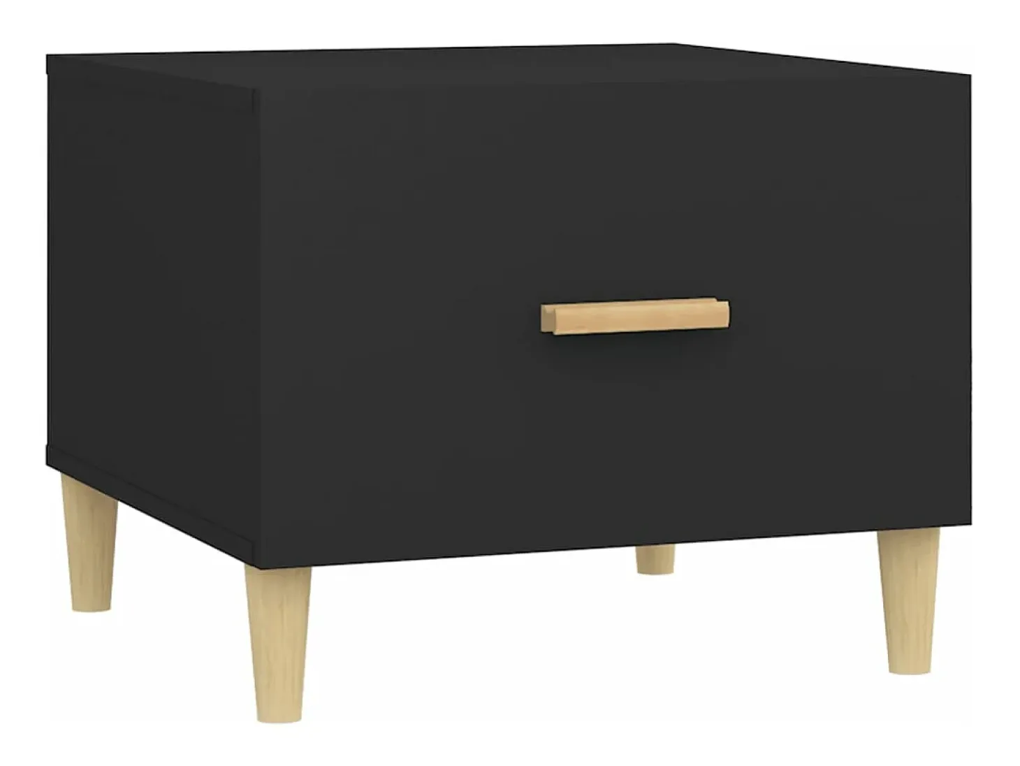 Mesa de centro madera contrachapada negro 50x50x40 cm