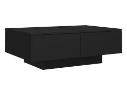 Mesa de centro madera contrachapada negro 90x60x31 cm