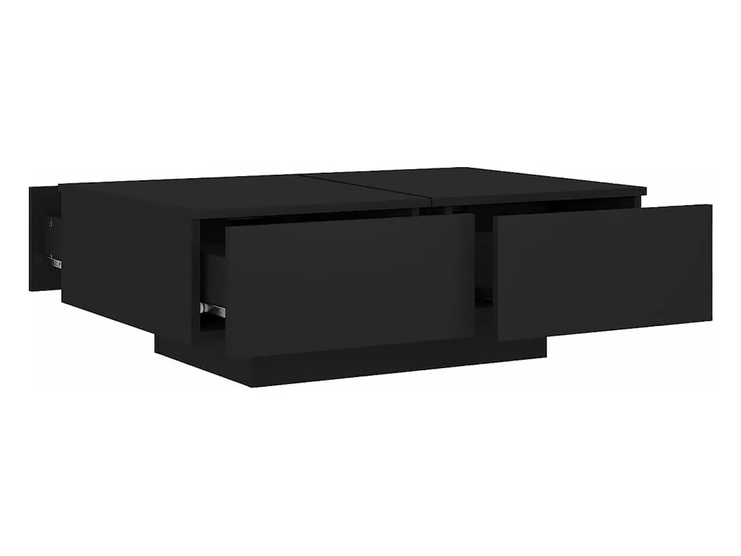 Mesa de centro madera contrachapada negro 90x60x31 cm