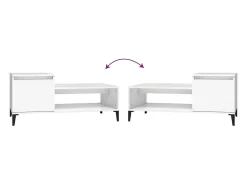 Mesa de centro madera contrachapada blanco 100x50x45 cm