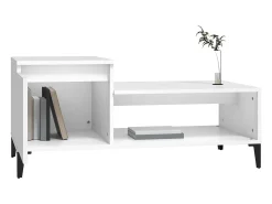 Mesa de centro madera contrachapada blanco 100x50x45 cm