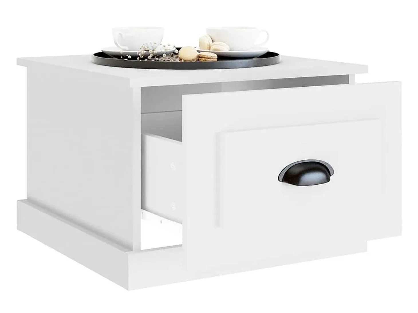 Mesa de centro madera contrachapada blanco 50x50x35 cm ES62071