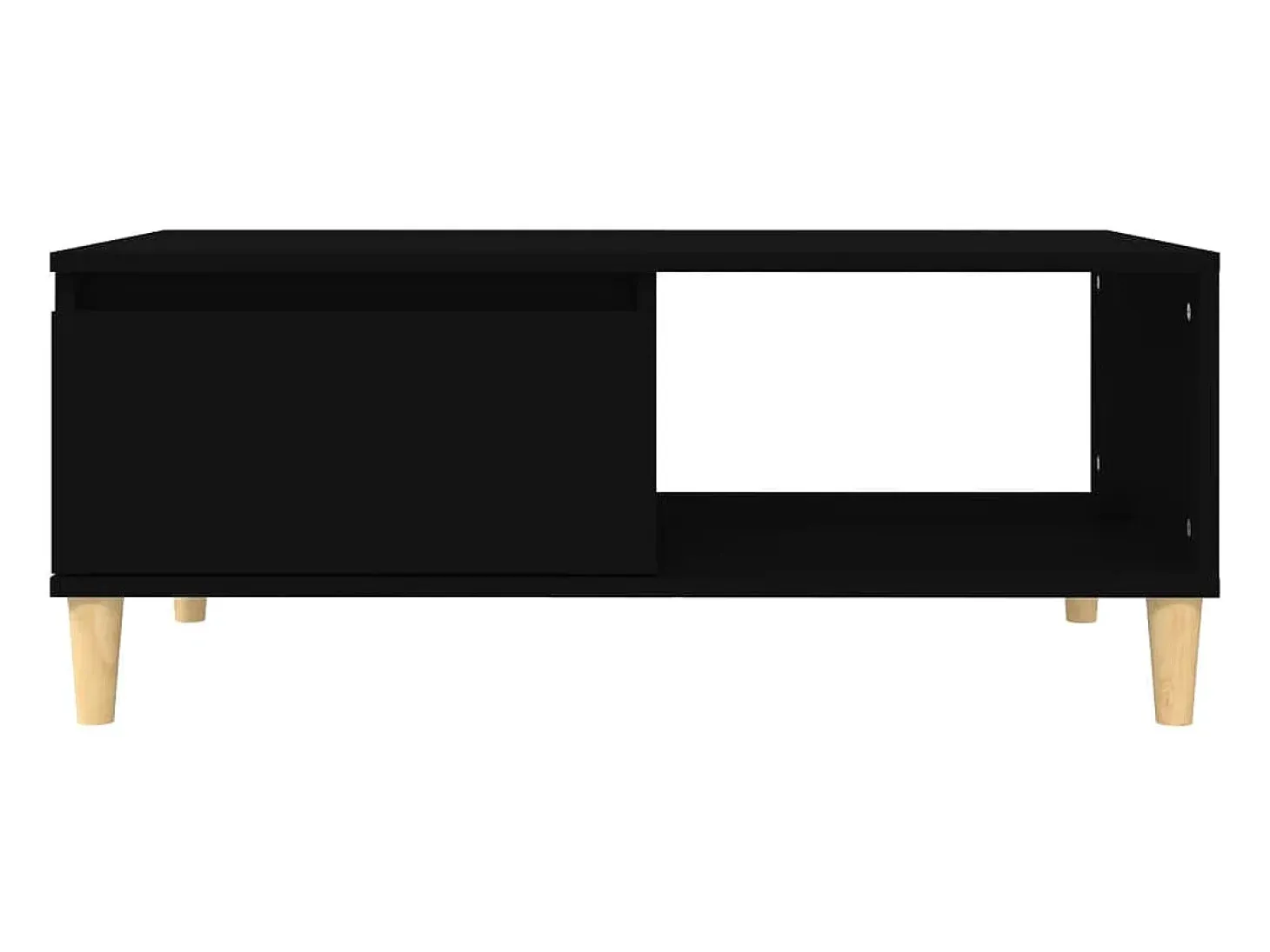 Mesa de centro madera contrachapada negro 90x50x36,5 cm