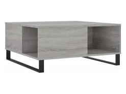 Mesa de centro madera contrachapada gris Sonoma 80x80x36,5 cm