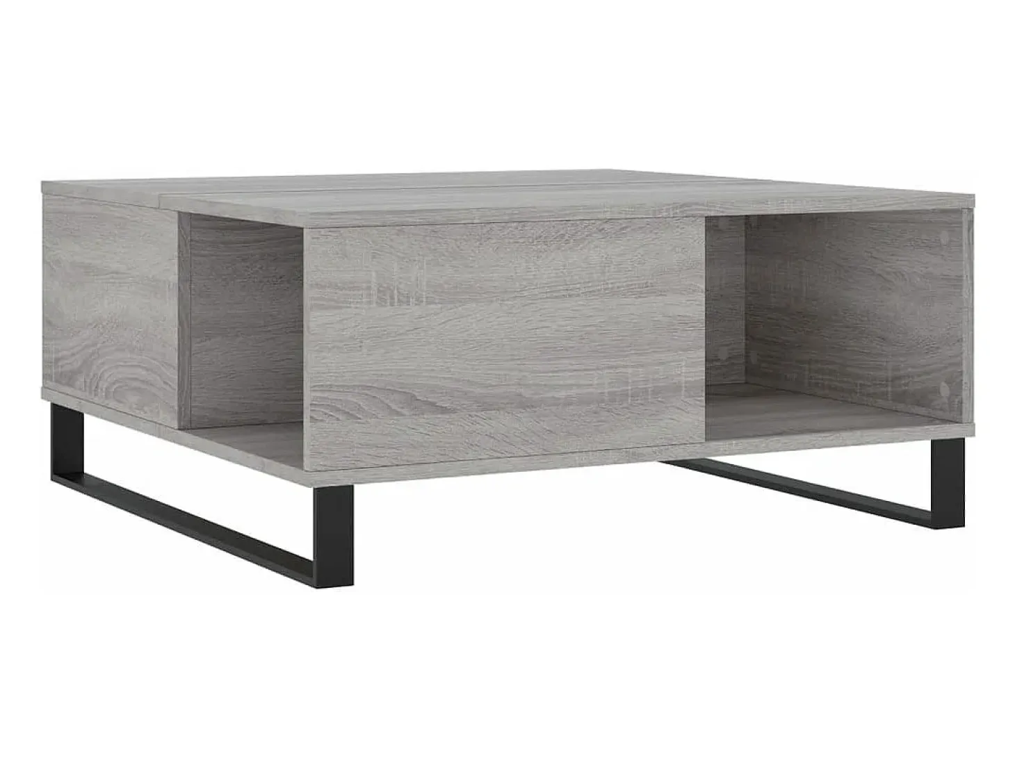 Mesa de centro madera contrachapada gris Sonoma 80x80x36,5 cm