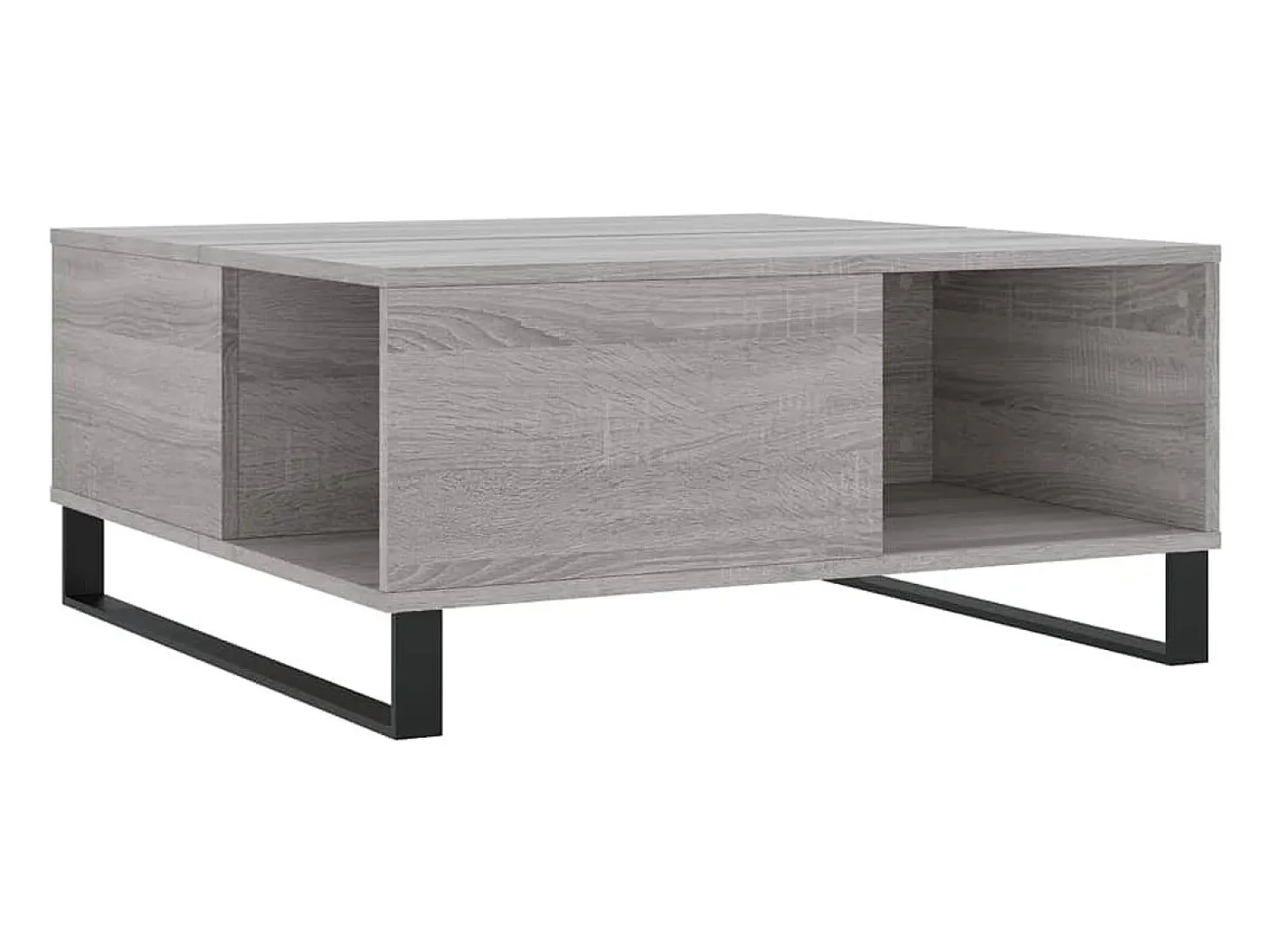 Mesa de centro madera contrachapada gris Sonoma 80x80x36,5 cm