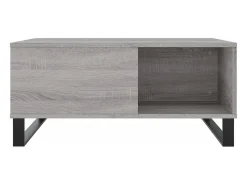 Mesa de centro madera contrachapada gris Sonoma 80x80x36,5 cm