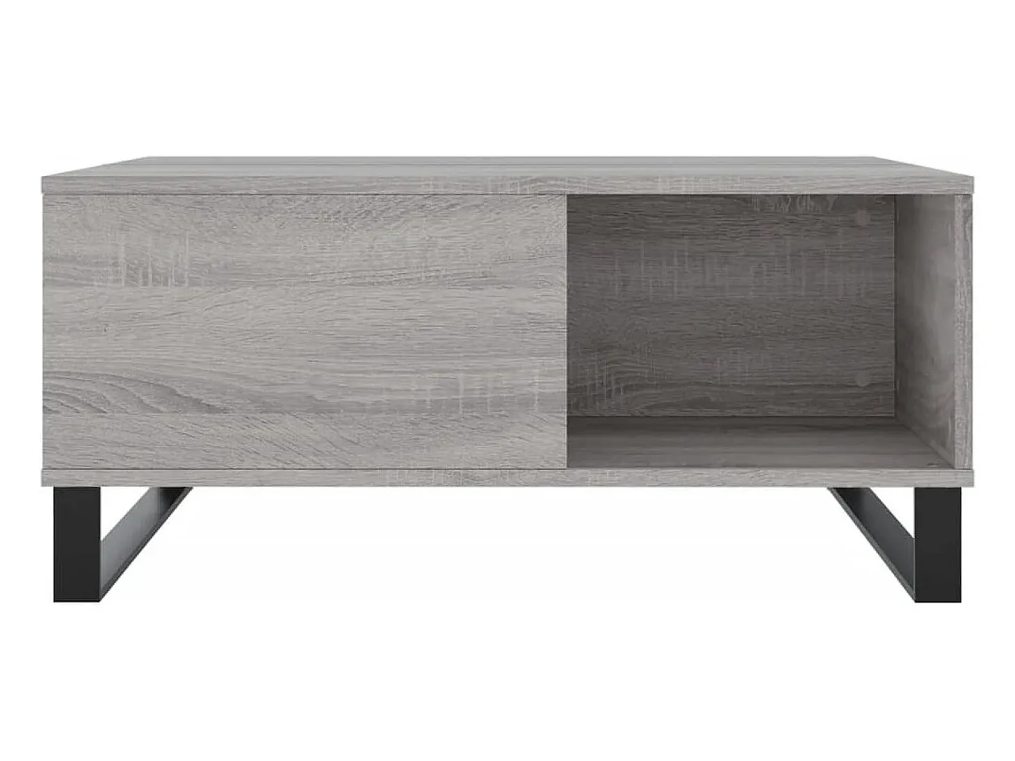 Mesa de centro madera contrachapada gris Sonoma 80x80x36,5 cm