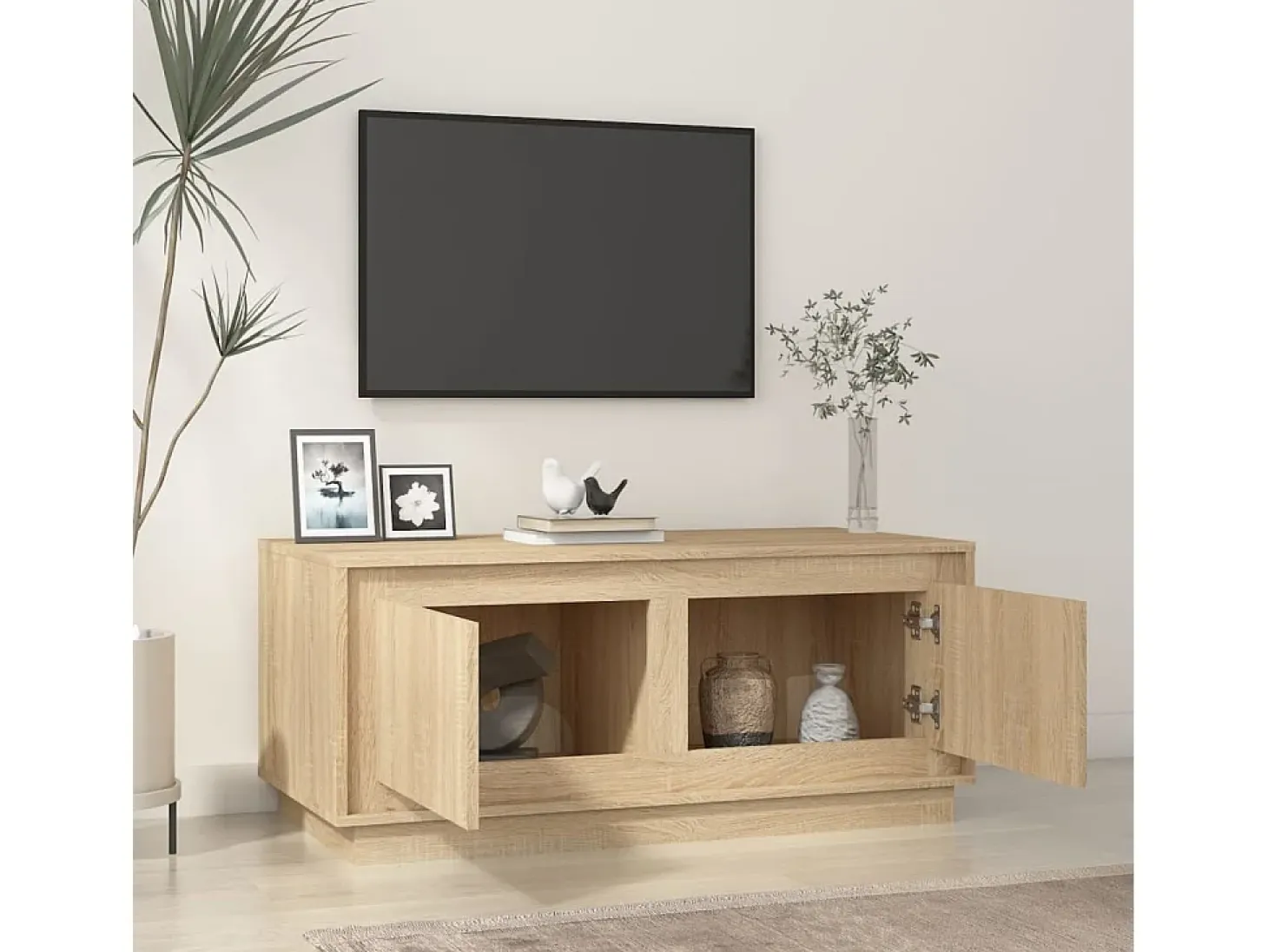 Mesa de centro madera contrachapada roble Sonoma 102x50x44 cm