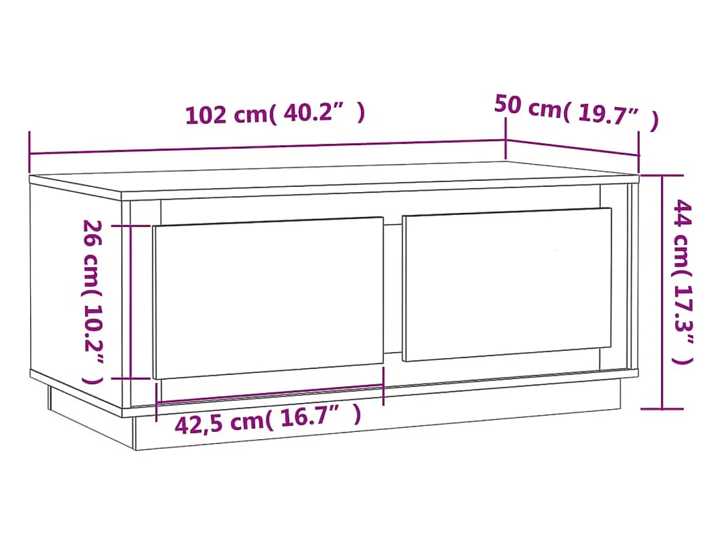 Mesa de centro madera contrachapada roble Sonoma 102x50x44 cm