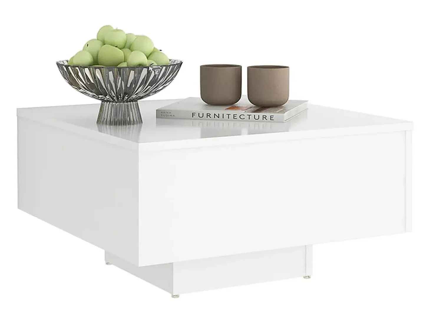 Mesa de centro madera contrachapada blanco 60x60x31,5 cm ES57606