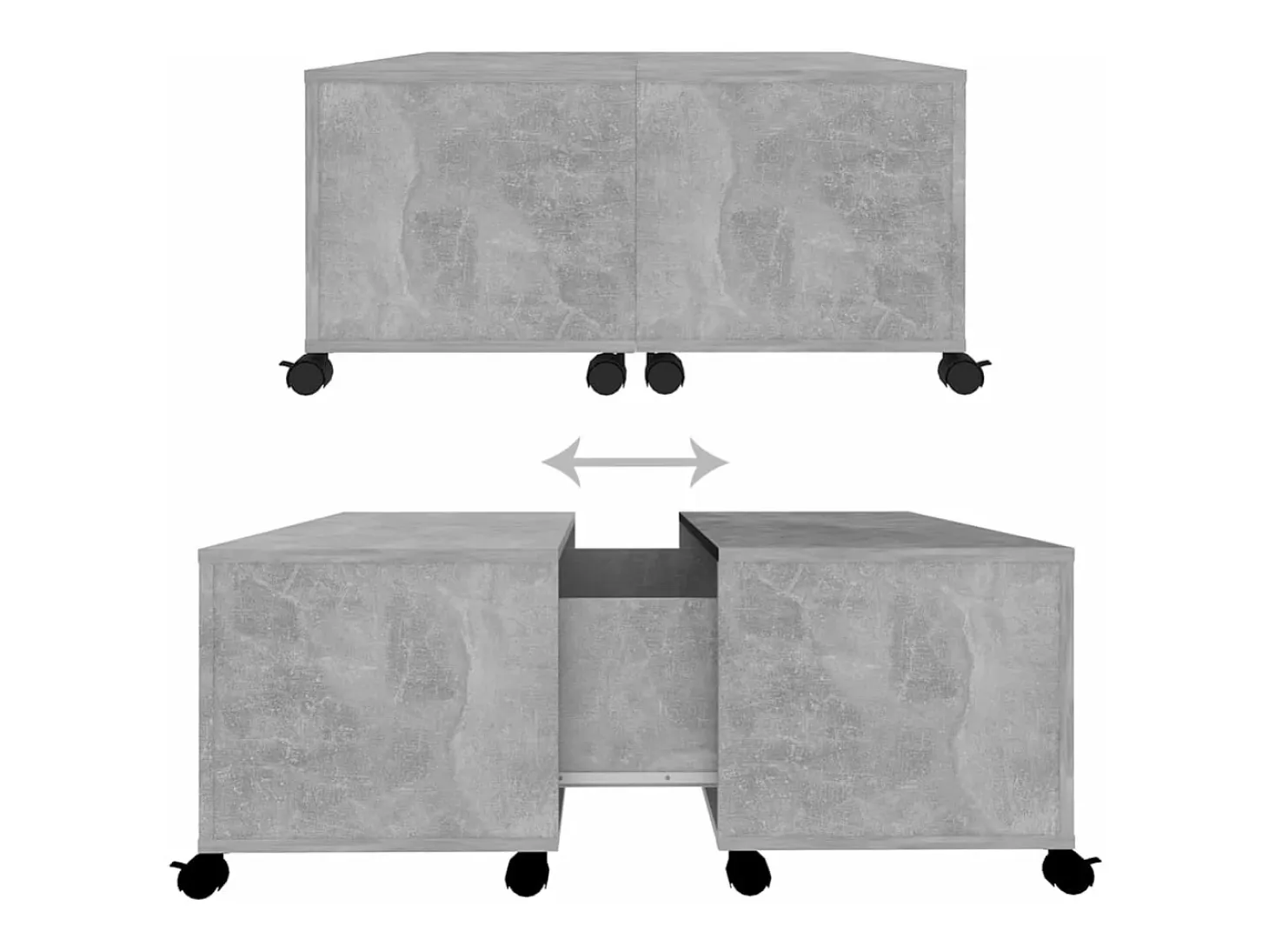 Mesa de centro madera contrachapada gris hormigón 75x75x38 cm