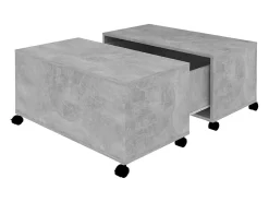 Mesa de centro madera contrachapada gris hormigón 75x75x38 cm