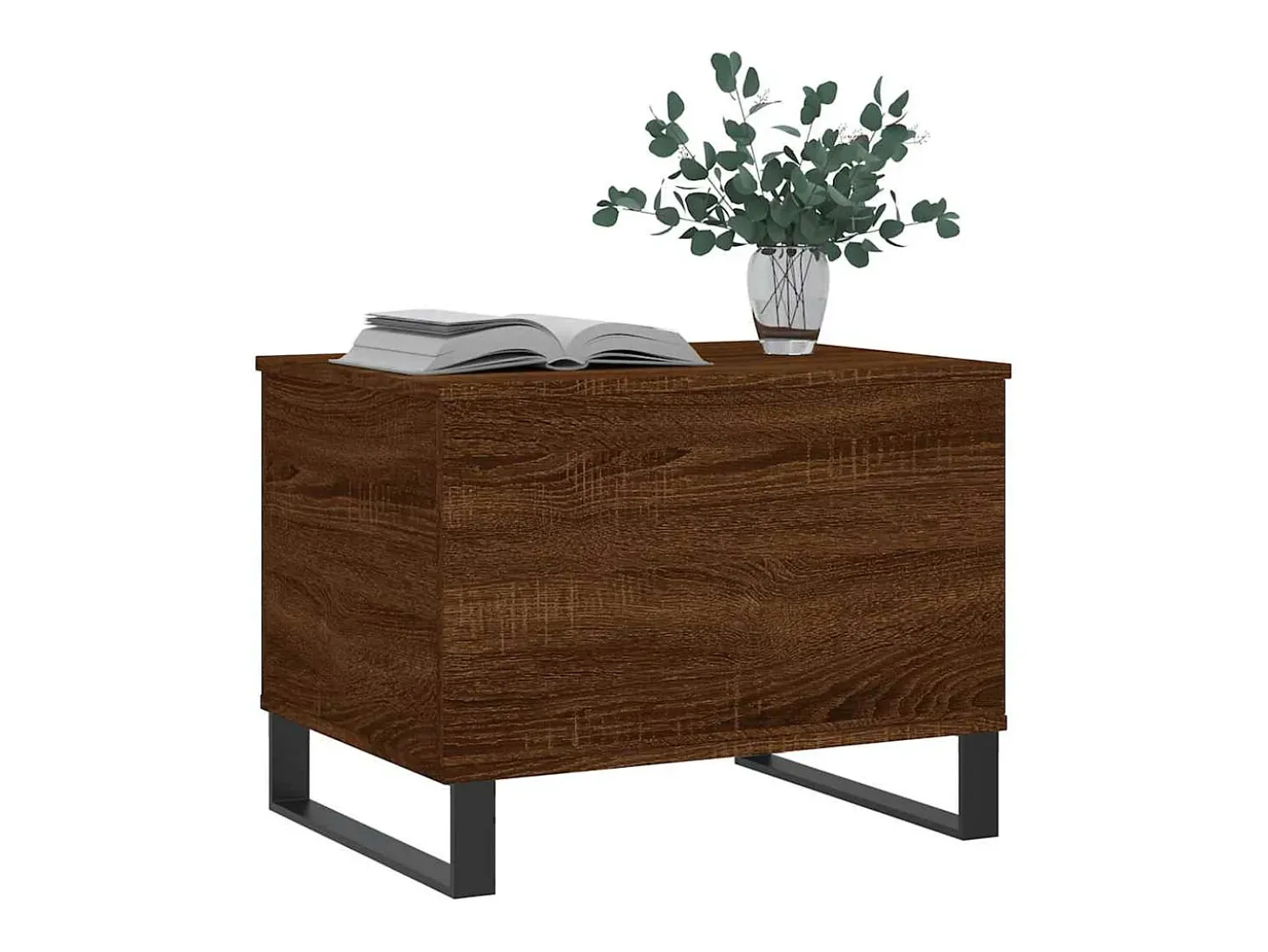 Mesa de centro madera contrachapada roble marrón 60x44,5x45 cm