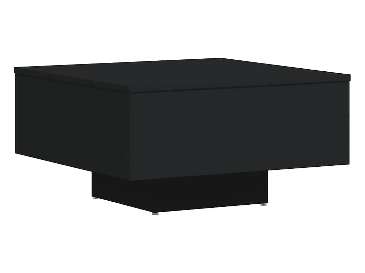 Mesa de centro madera contrachapada negro 60x60x31,5 cm