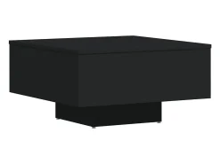 Mesa de centro madera contrachapada negro 60x60x31,5 cm