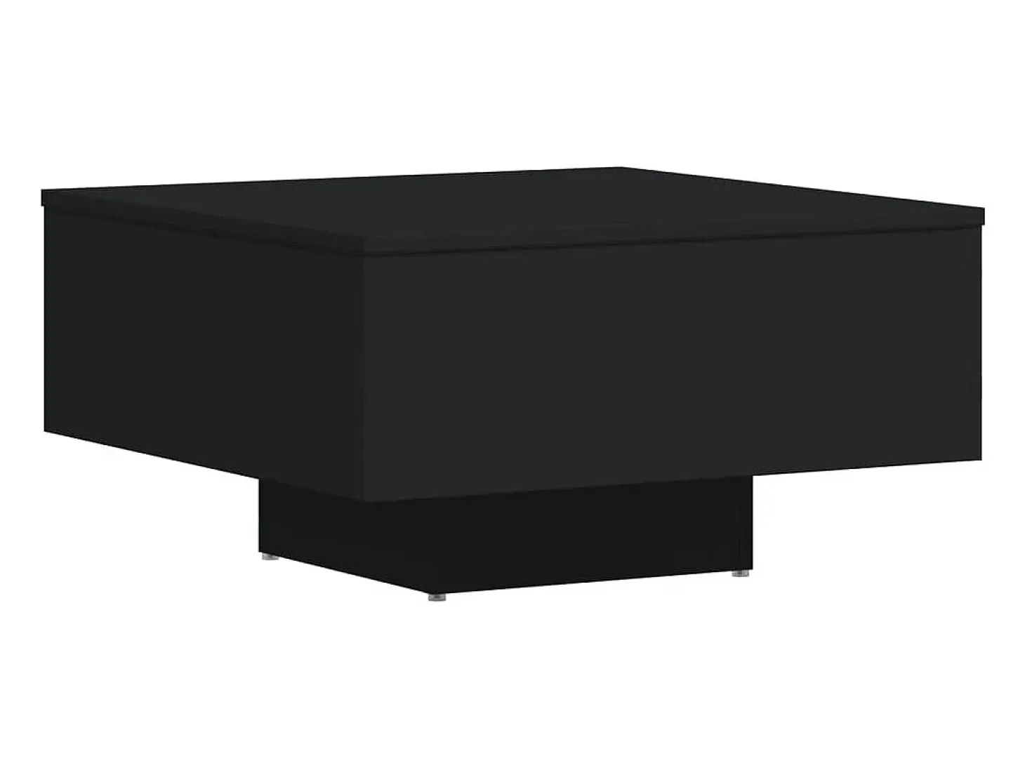 Mesa de centro madera contrachapada negro 60x60x31,5 cm