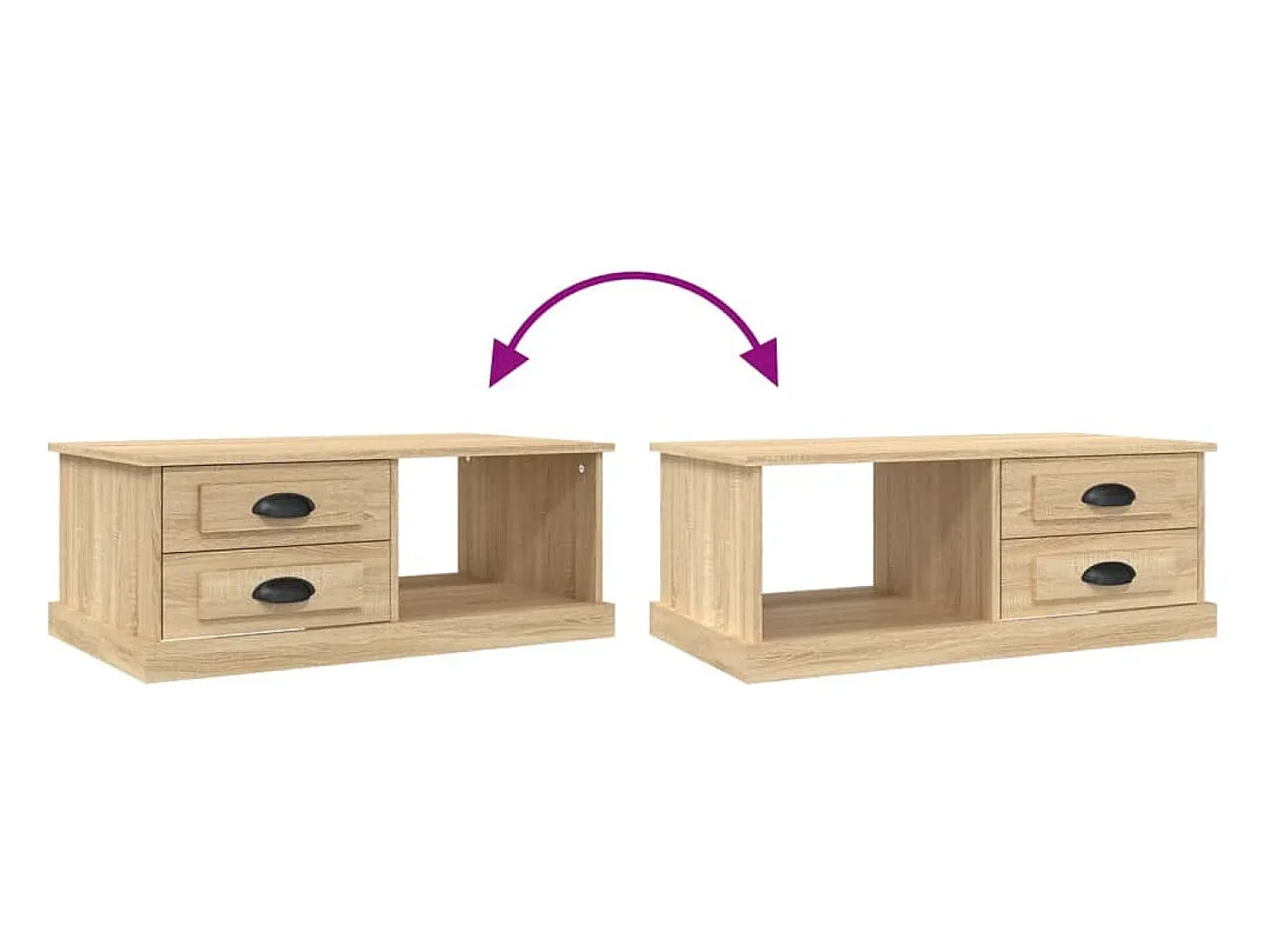 Mesa de centro madera contrachapada roble Sonoma 90x50x35 cm