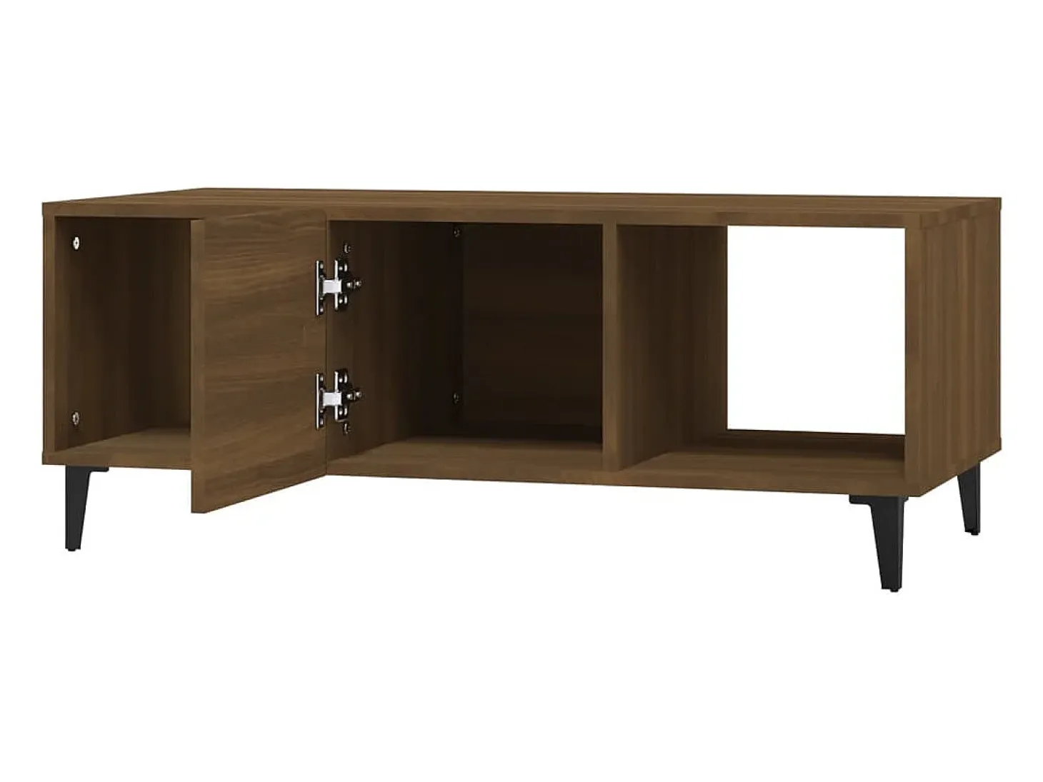Mesa de centro madera contrachapada marrón roble 102x50x40 cm