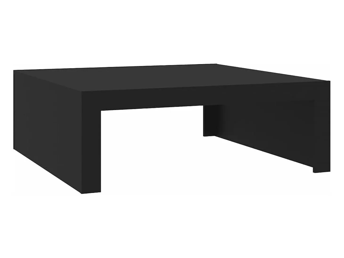 Mesa de centro madera contrachapada negro 100x100x35 cm