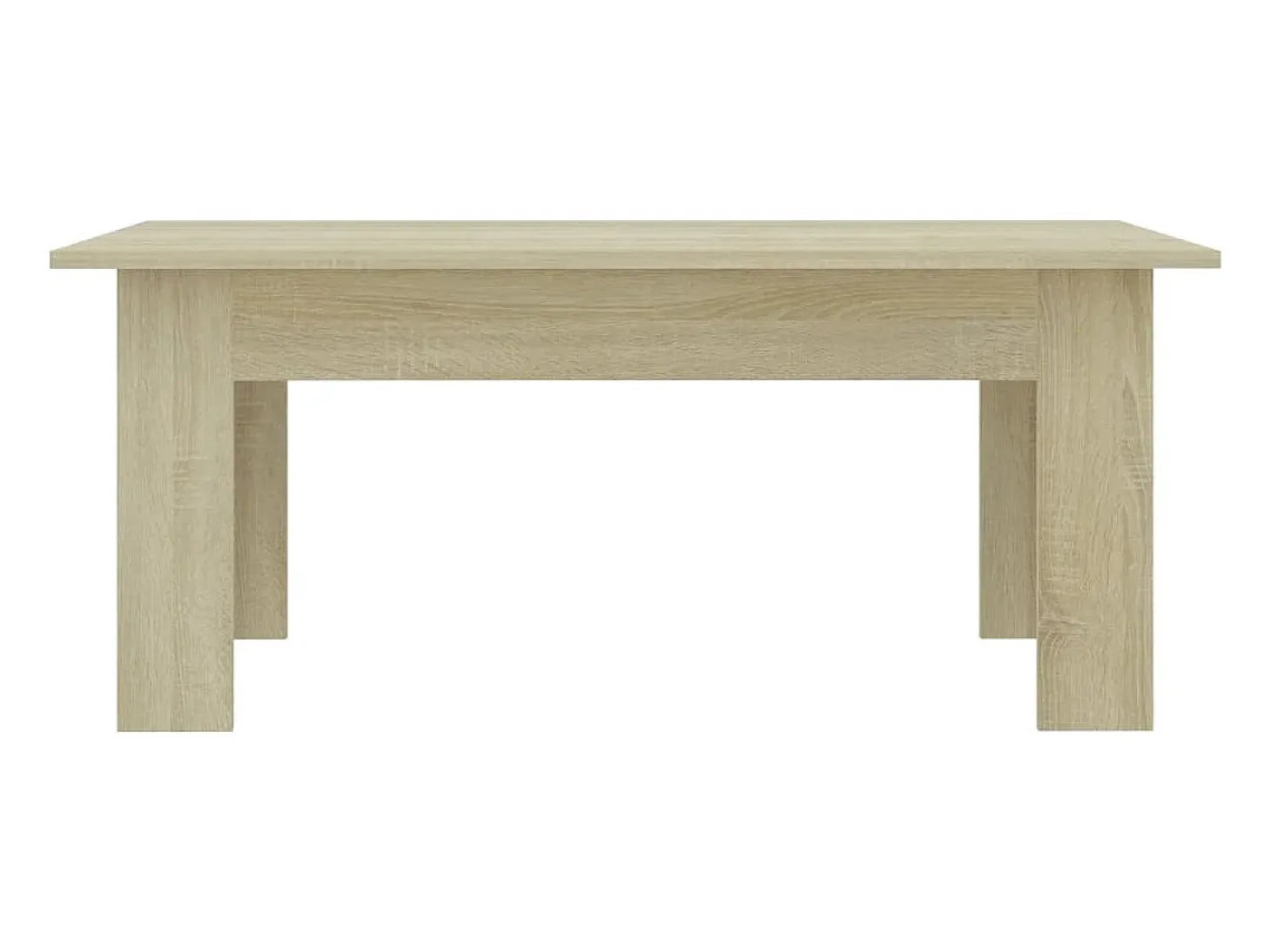 Mesa de centro madera contrachapada color roble 100x60x42 cm