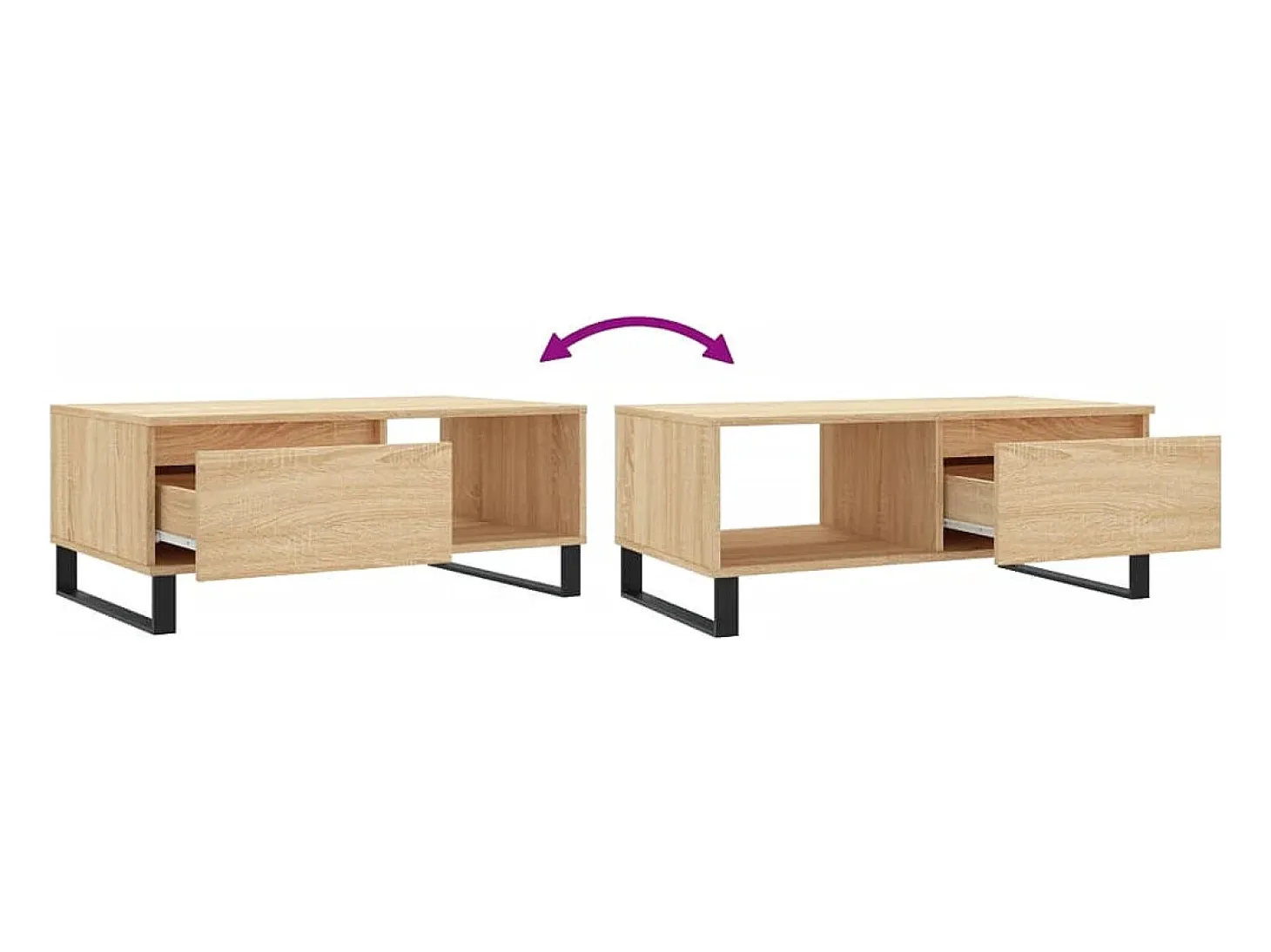 Mesa de centro madera contrachapada roble Sonoma 90x50x36,5 cm