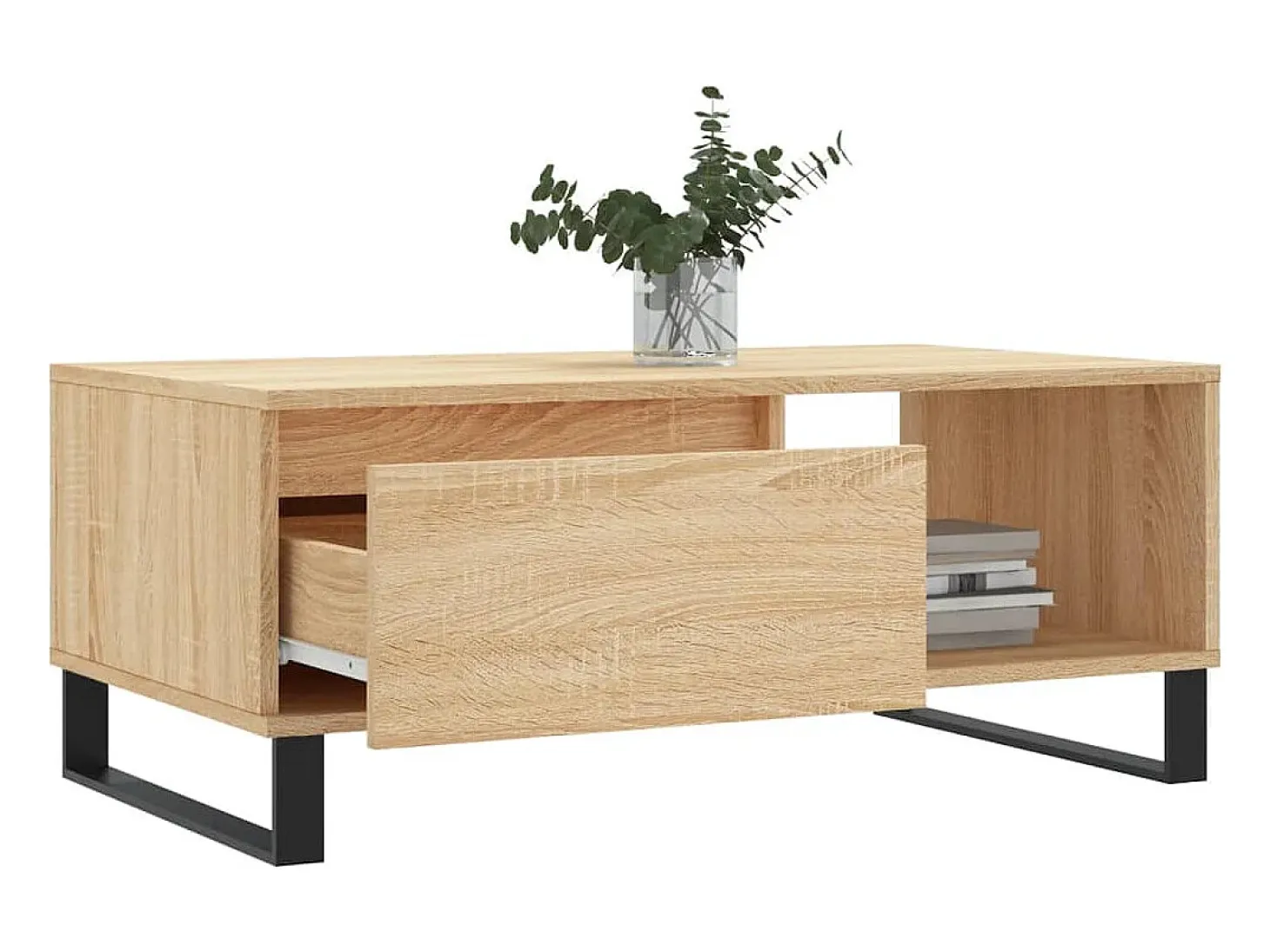 Mesa de centro madera contrachapada roble Sonoma 90x50x36,5 cm