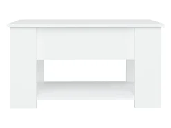 Mesa de centro madera contrachapada blanco 79x49x41 cm