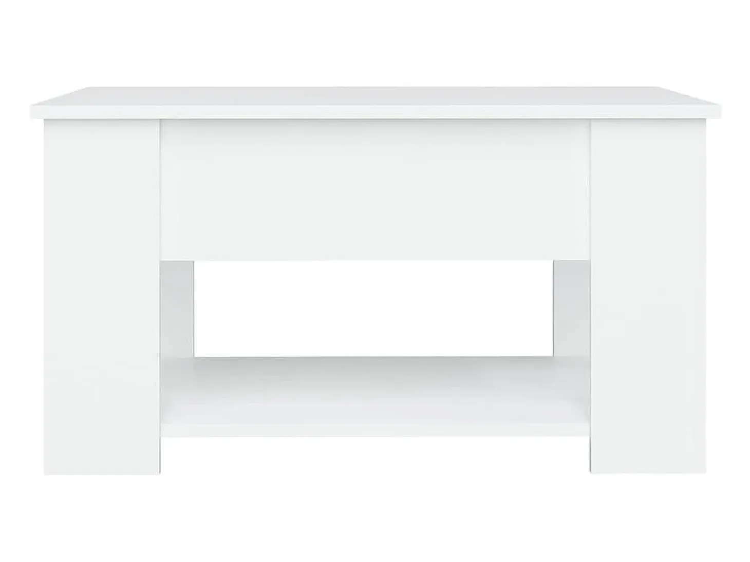 Mesa de centro madera contrachapada blanco 79x49x41 cm