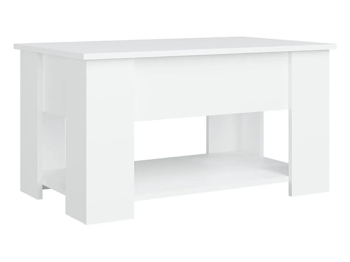 Mesa de centro madera contrachapada blanco 79x49x41 cm