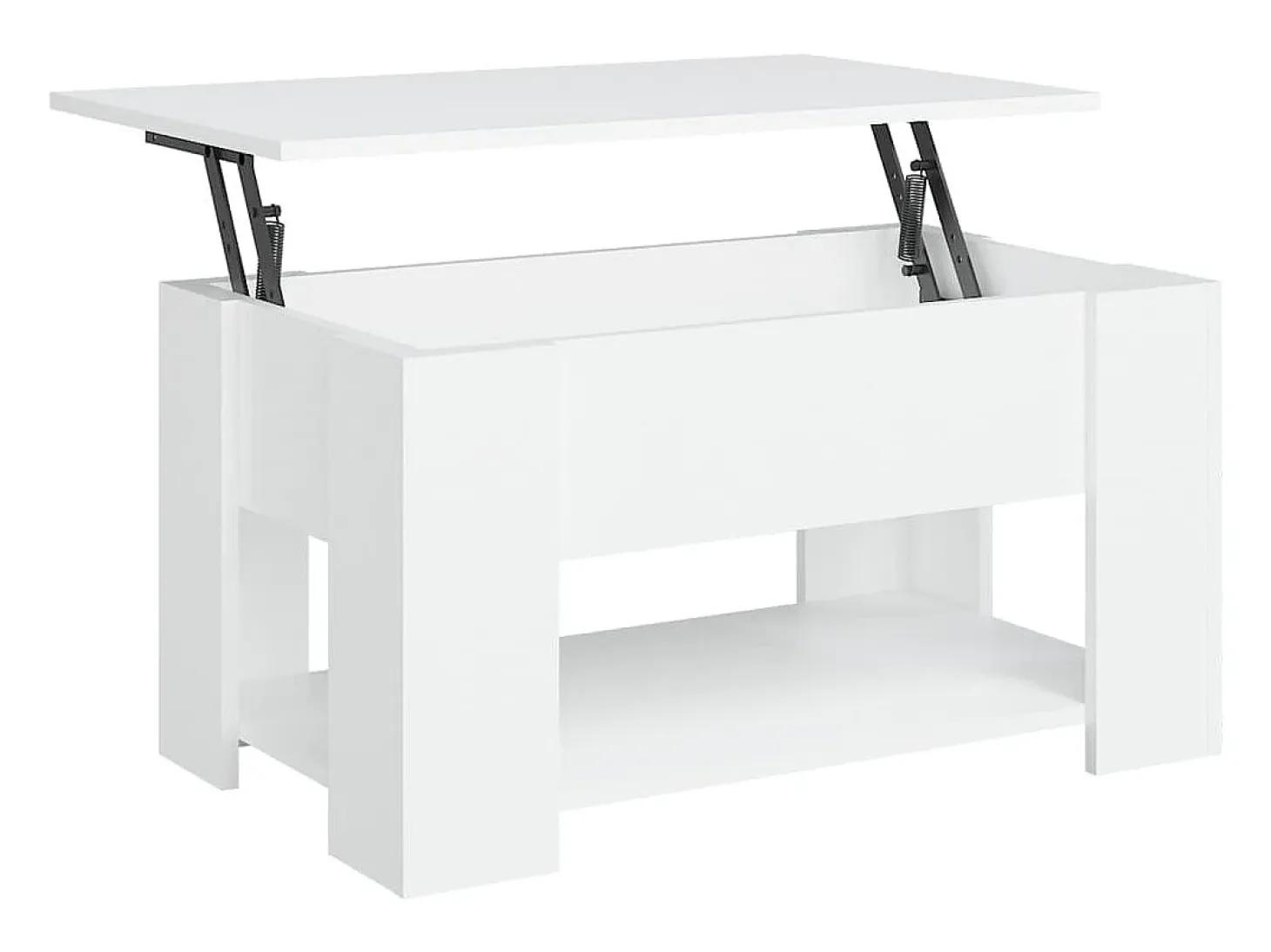 Mesa de centro madera contrachapada blanco 79x49x41 cm